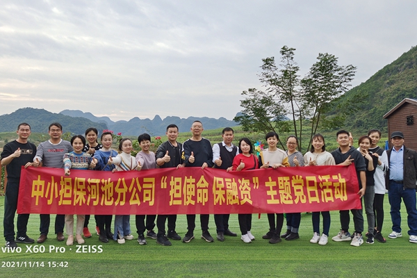 中小擔(dān)保河池分公司黨支部開(kāi)展“擔(dān)使命 保融資”主題黨日活動(dòng)